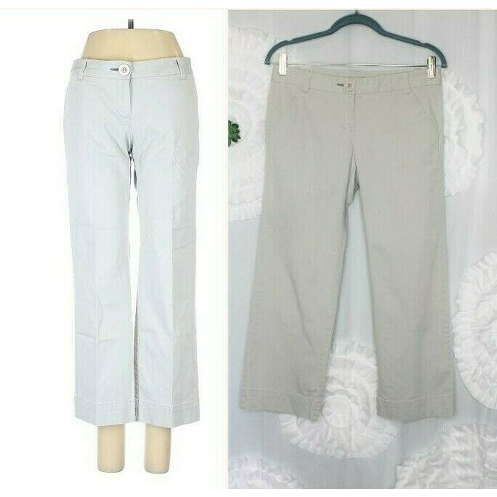 Elevenses Anthropologie Womens Size 4 Light Gray Crop Straight Leg Trouser Pants
